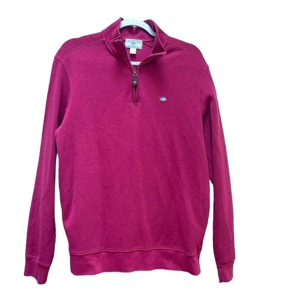 Southern Tide Sweater The Skipjack‎ 1/4 Zip Pullover Long Sleeve Raspberry M